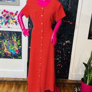 Vintage red & white dress